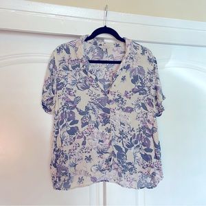 Lucky Brand Short Sleeve Button Down Top